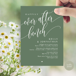 Happily Ever After Wedding Lunch, Sage Green Invitation