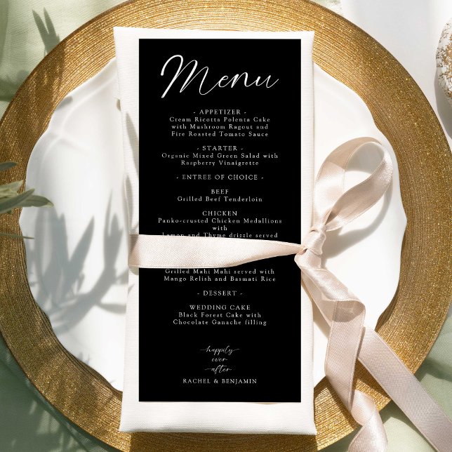 Happily Ever After Wedding Menu Elegant Minimal (Creator Uploaded)