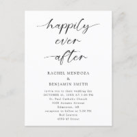 Happily Ever After Wedding Minimal Script Elegant