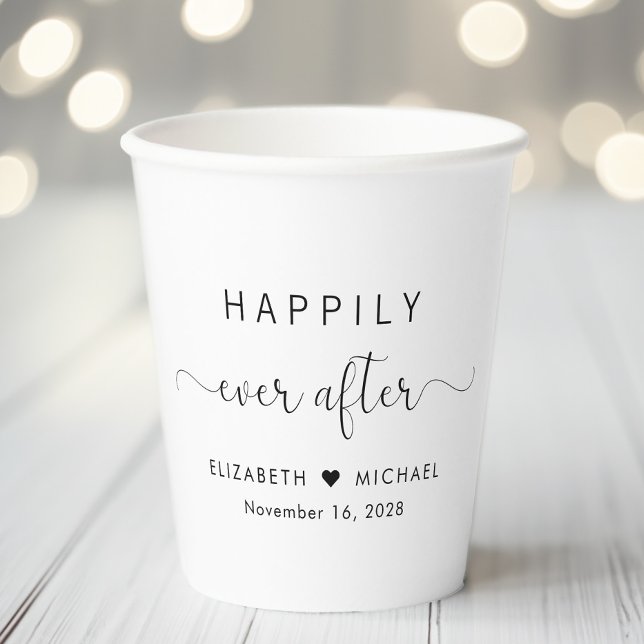 Happily Ever After Wedding Paper Cups (Creator Uploaded)