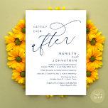 Happily Ever After Wedding Party Dinner Dancing Invitation<br><div class="desc">Mark the beginning of your forever with elegance using our contemporary classy navy blue theme wedding elopement celebration invitation card, "Happily Ever After". Perfect for couples extending their joyous occasion, this invitation exudes sophistication with a hint of playfulness, setting the stage for a memorable event. Adorned with a timeless modern...</div>