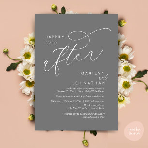 Happily Ever After Wedding Party Dinner Dancing Invitation