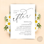 Happily Ever After Wedding Party Dinner Dancing Invitation<br><div class="desc">Mark the beginning of your forever with elegance using our contemporary black and white theme wedding elopement celebration invitation card, "Happily Ever After". Perfect for couples extending their joyous occasion, this invitation exudes sophistication with a hint of playfulness, setting the stage for a memorable event. Adorned with a timeless modern...</div>