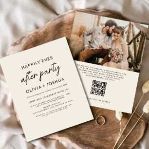 Happily Ever After Wedding Party QR Code Reception Flyer