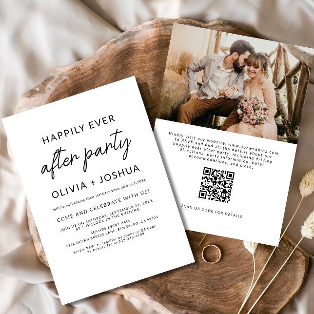 Happily Ever After Wedding Party QR Code Reception Invitation (Creator Uploaded)