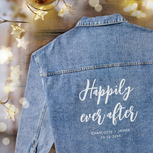 Happily ever After Wedding Personalised Denim Jacket
