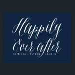 Happily Ever After Wedding Poster | Navy<br><div class="desc">Fun and whimsical poster to add to your wedding party. Other colours are available.</div>