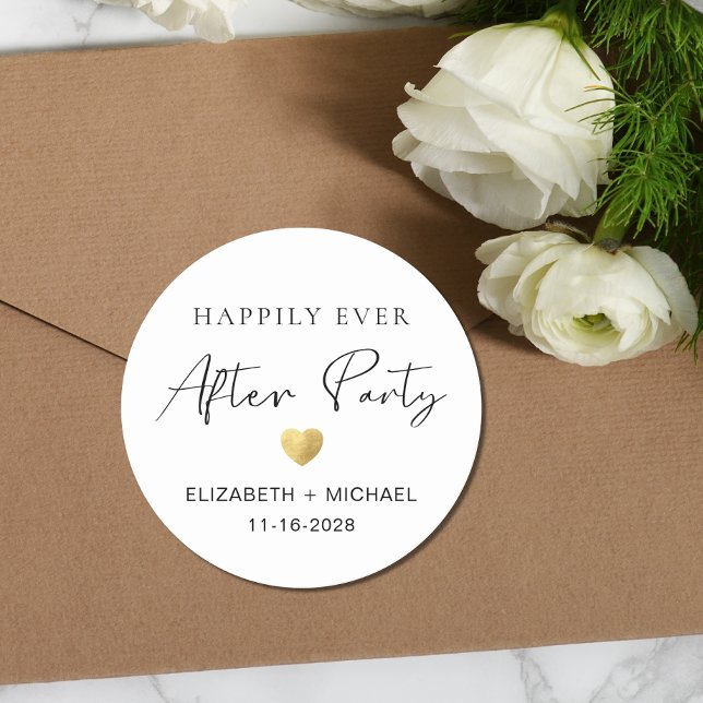 Happily Ever After Wedding Reception Classic Round Sticker (Creator Uploaded)