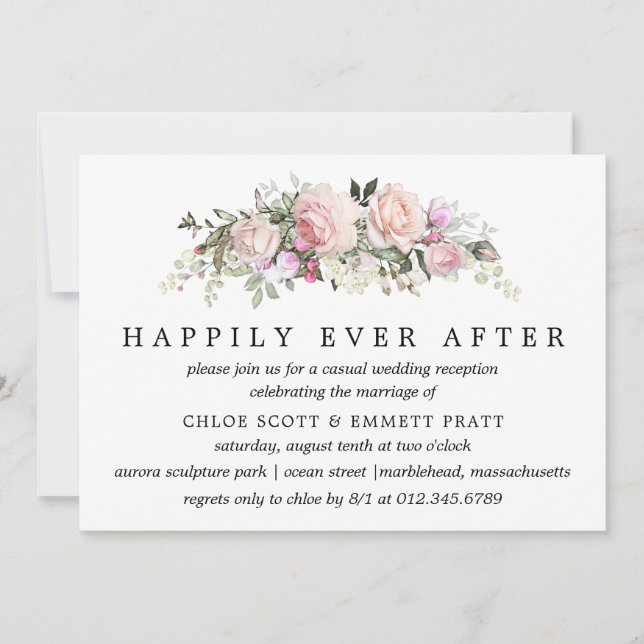 Happily Ever After Wedding Reception Invitation (Front)