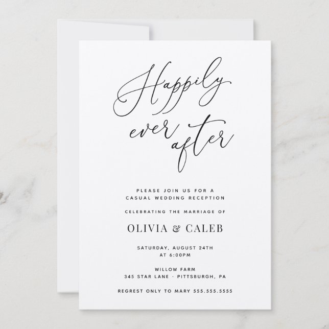 Happily Ever After Wedding Reception Invitation (Front)