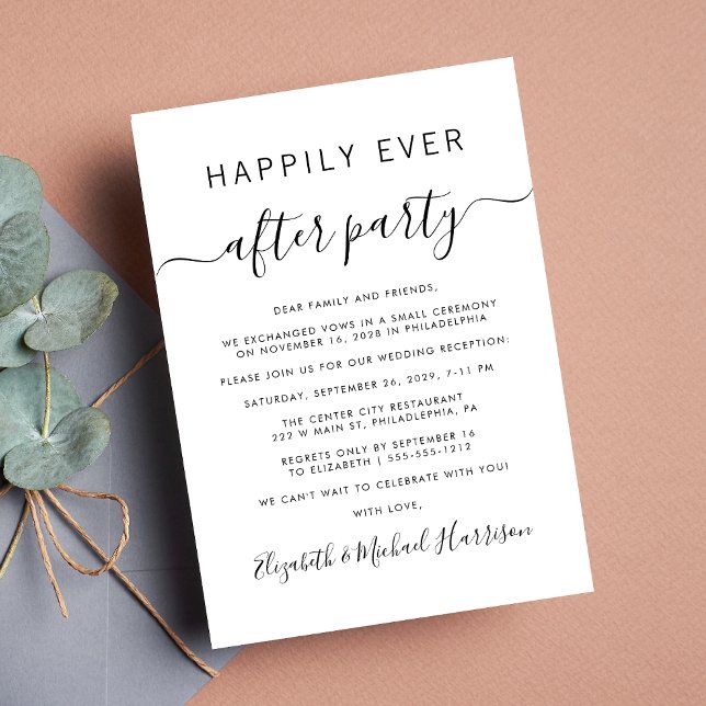 Happily Ever After Wedding Reception Invitation (Creator Uploaded)