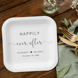 Happily Ever After Wedding Reception Paper Plate