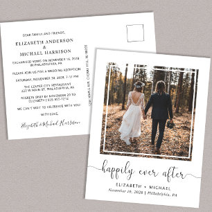 Happily Ever After Wedding Reception Photo Announc Announcement Postcard