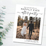 Happily Ever After Wedding Reception Save The Date Announcement Postcard<br><div class="desc">Modern save the date postcard for your post-elopement or small wedding reception or party featuring your photo and "Save The Date For Our Happily Ever After Party" in a mix of simple typography and a trendy script with swashes. Under your photo, add your first names and reception/party date and location....</div>