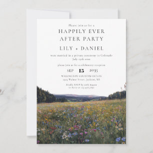 Happily Ever After Wildflowers Floral Wedding Invitation
