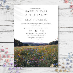 Happily Ever After Wildflowers Floral Wedding Invitation