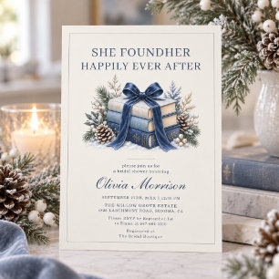 Happily Ever After Winter Books Bow Bridal Shower Invitation