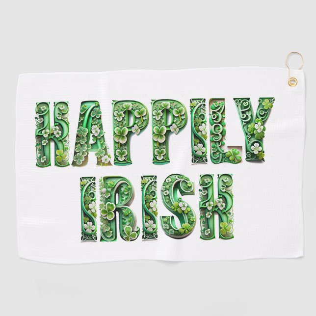 Happily Irish Golf Towel (Horizontal)