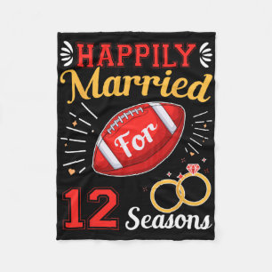 Happily Married For 12 Seasons 12th Wedding Annive Fleece Blanket