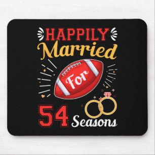 Happily Married For 54 Seasons 54th Wedding Annive Mouse Pad