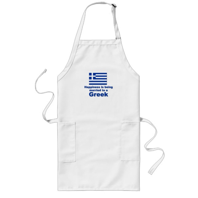 Happily Married Greek Long Apron (Front)