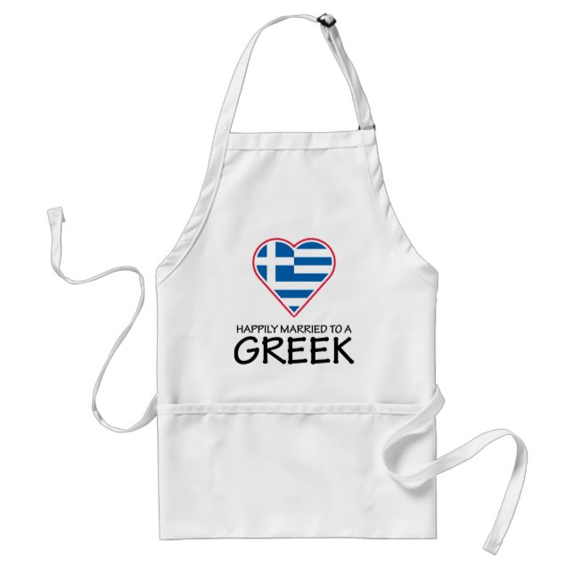 Happily Married Greek Standard Apron (Front)