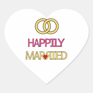 Happily Married Heart Sticker