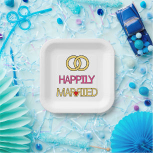 Happily Married Paper Plate