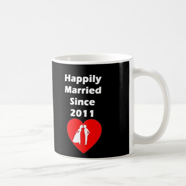 Happily Married Since 2011 Coffee Mug (Right)