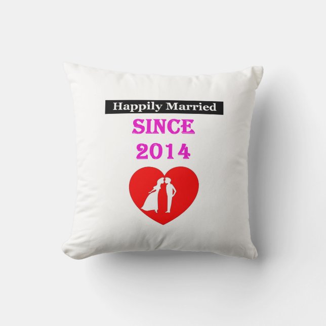Happily Married Since 2014 Cushion (Front)