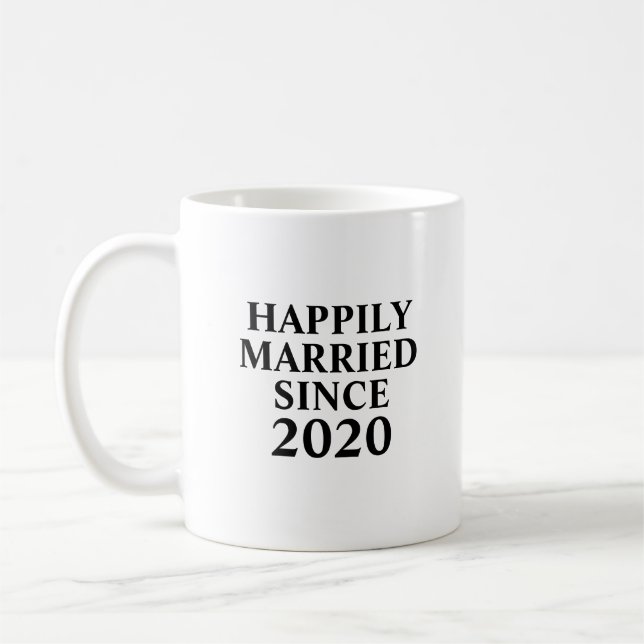 Happily Married Since Custom Couples Coffee Mug (Left)