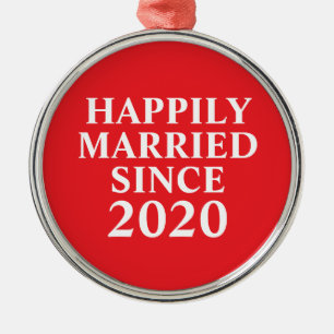 Happily Married Since Custom Couples Metal Tree Decoration