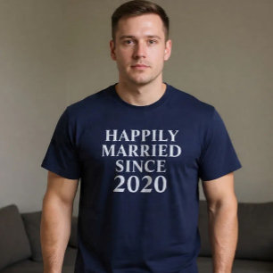 Happily Married Since Custom Couples T-Shirt