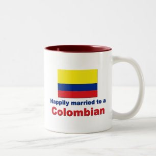Happily married to a Colombian Two-Tone Coffee Mug