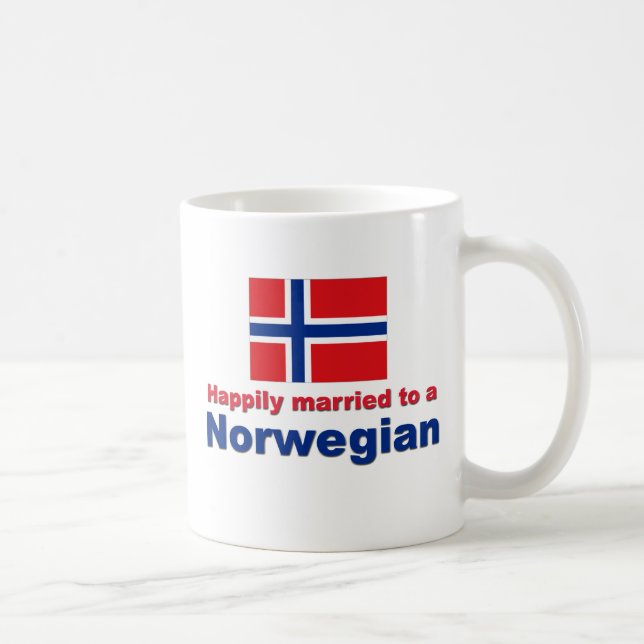 Happily Married To A Norwegian Coffee Mug (Right)