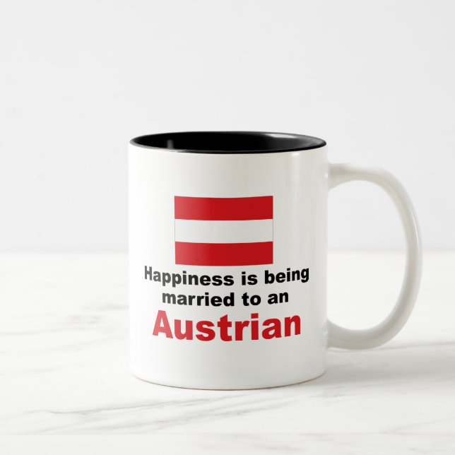 Happily Married To An Austrian Two-Tone Coffee Mug (Right)