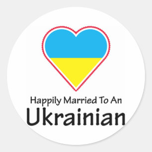 Happily Married Ukrainian Classic Round Sticker