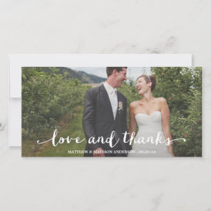 Happily Married Wedding Thank You Photo Card