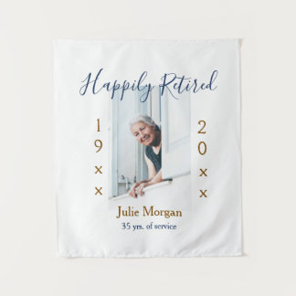 happily retired photo 19XX-20XX YEARS OF SERVICE P Tapestry
