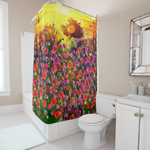 Happines Flower Garden Shower Curtain