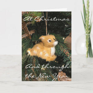 **HAPPINESS AND JOY** AT CHRISTMAS HOLIDAY CARD