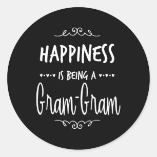 Happiness Being A Gram-gram Special Grandma Classic Round Sticker