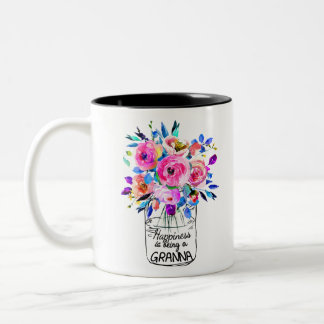 Happiness being Granna Full flower Two-Tone Coffee Mug