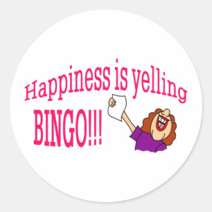 Happiness Bingo Classic Round Sticker