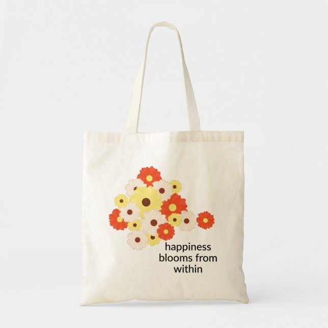 Happiness Blooms Daisy Tote Bag (Front)
