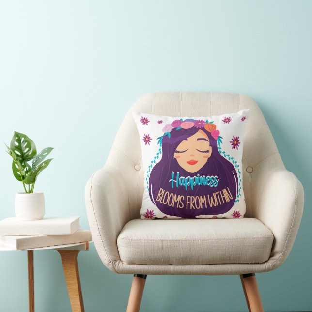 Happiness Blooms From Within Cushion (Chair)