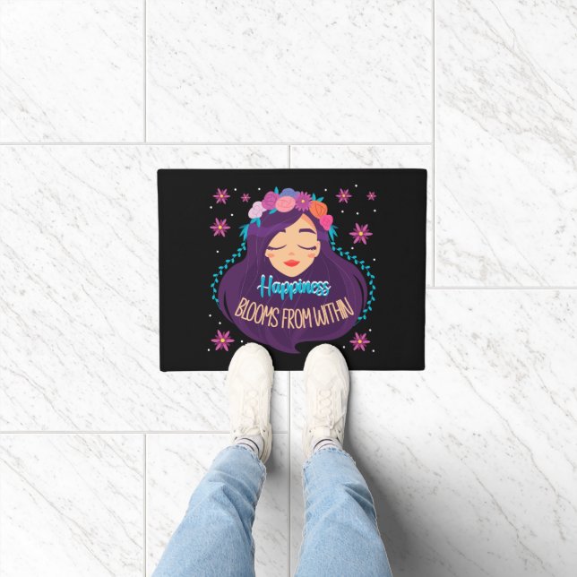 Happiness Blooms From Within Doormat (Indoor)
