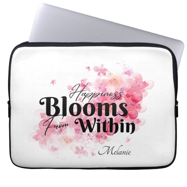 Happiness Blooms From Within Laptop Sleeve (Front)