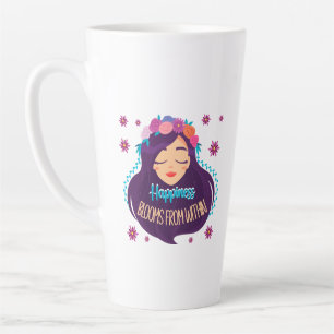 Happiness Blooms From Within Latte Mug