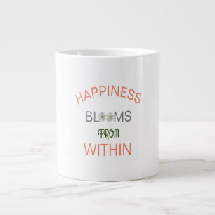 Happiness Blooms Within Inspirational Quote Large Coffee Mug
